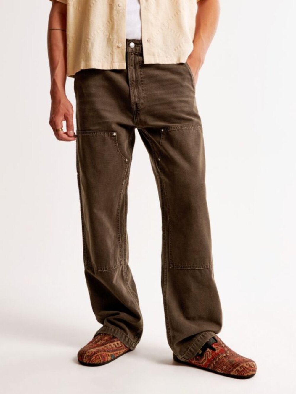 NWT Abercrombie & Fitch Rigid Denim Men's Baggy Straight Brown Jeans 32x32